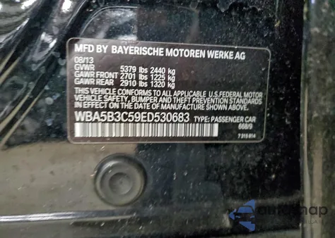 2014 BMW 535 Xi из США, поврежденный, VIN WBA5B3C59ED530683